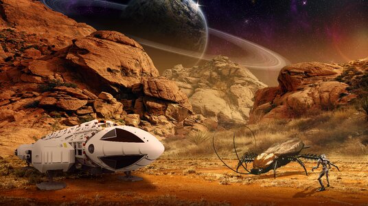 Science fiction forward planet photo