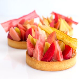 Poached fruit pastry