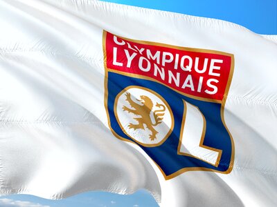 Ligue 1 flag olympique lyon photo