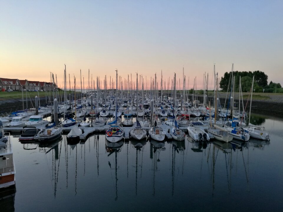 Boat marina no person