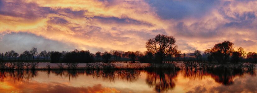 Nature panorama reflection photo