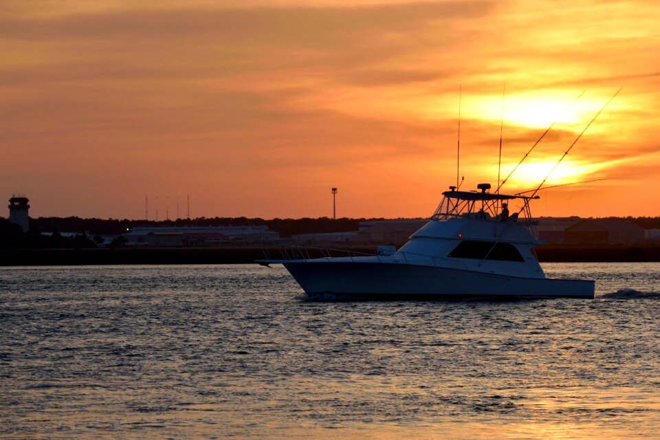 Boat silhouette landscape