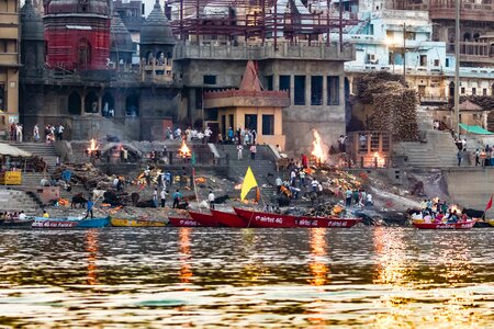 Manikarnika ghat burning of the dead religion photo