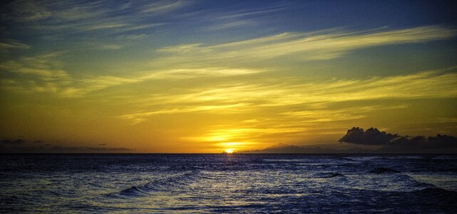 Barbados sunset caribbean sea photo