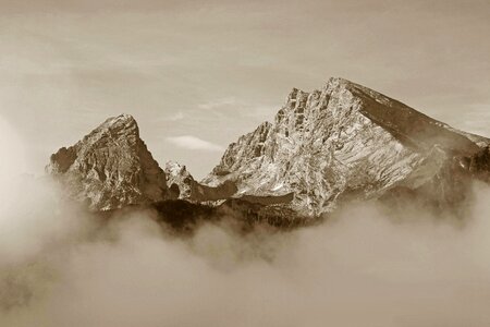 Fog sea of fog alpine photo