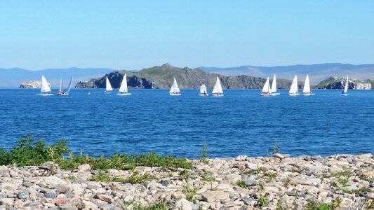 Lake sailboat summer