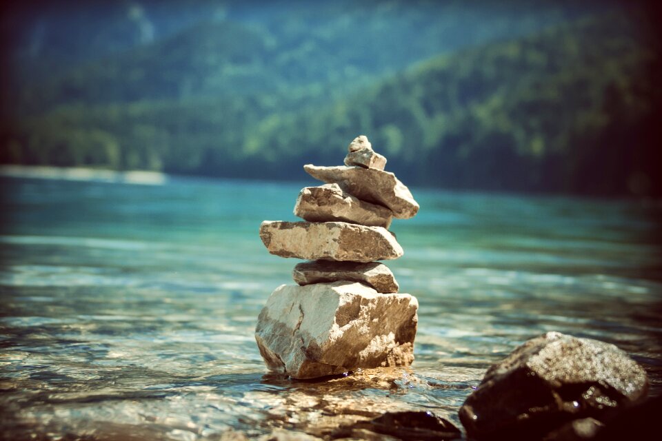Mindfulness peaceful waterfront