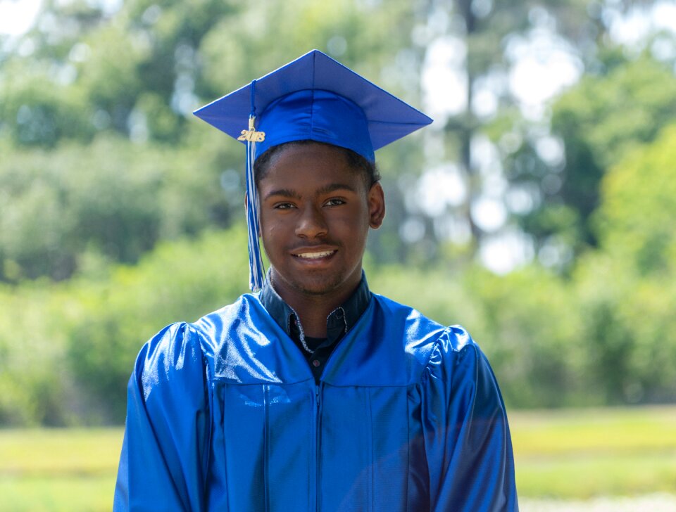 Graduation outdoors diploma