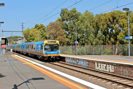 Railway line transport sky photo