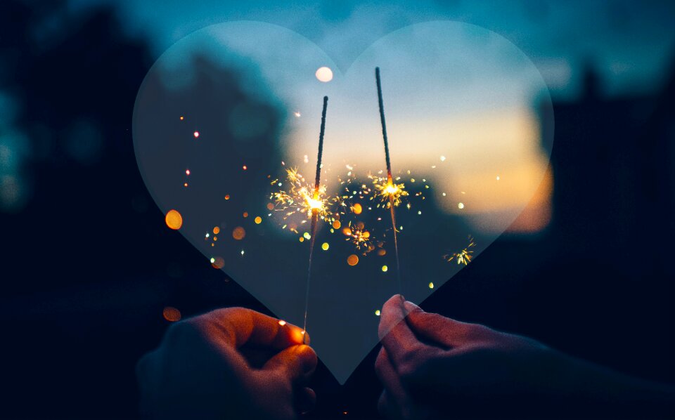 Happy new year heart love