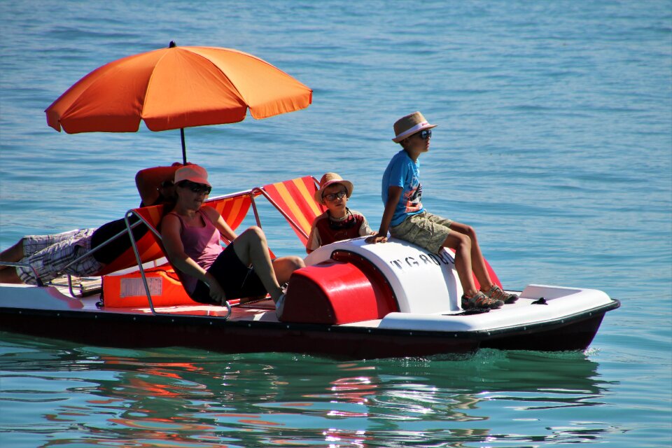 Umbrella on the water swim