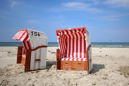 Beach chair sand beach sea