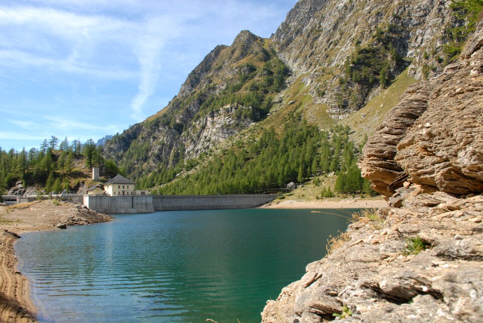 Lake devero alps dam