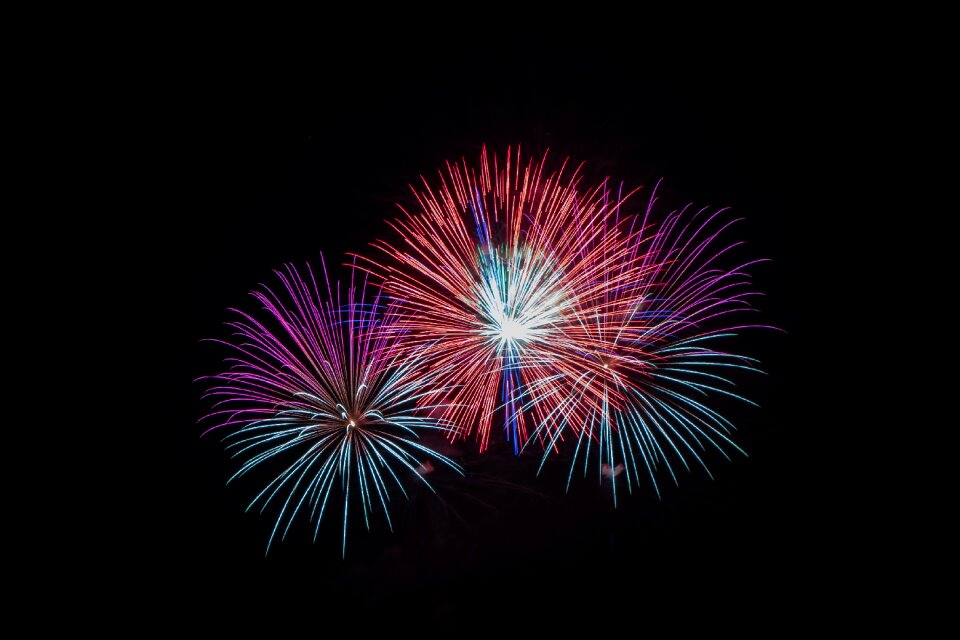 New year's eve pyrotechnics town festival