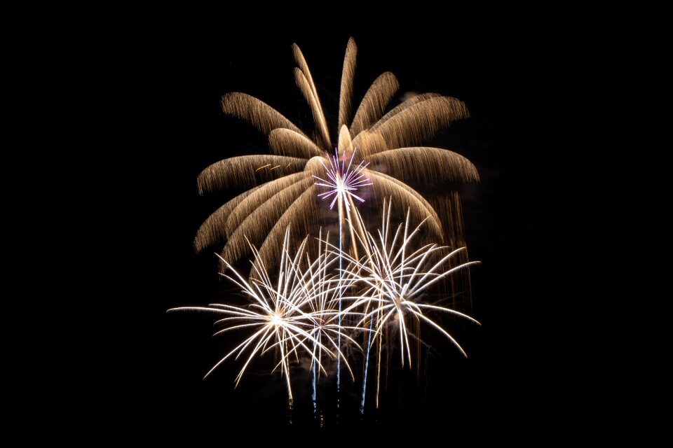 New year's eve pyrotechnics town festival