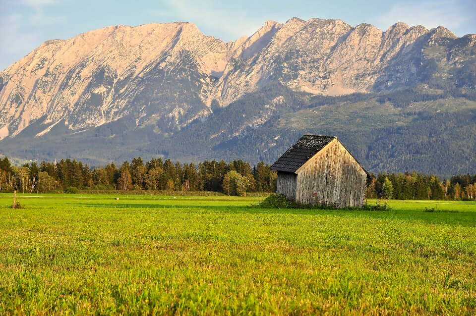 Mountain world hut log cabin