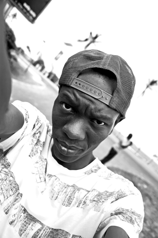 Black and white a black man young adult