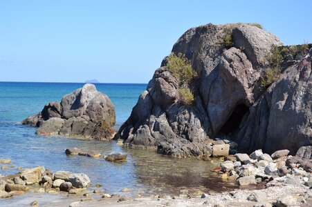 Rock sea greece photo
