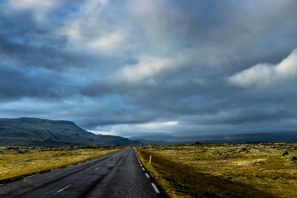 Road sky mountains
