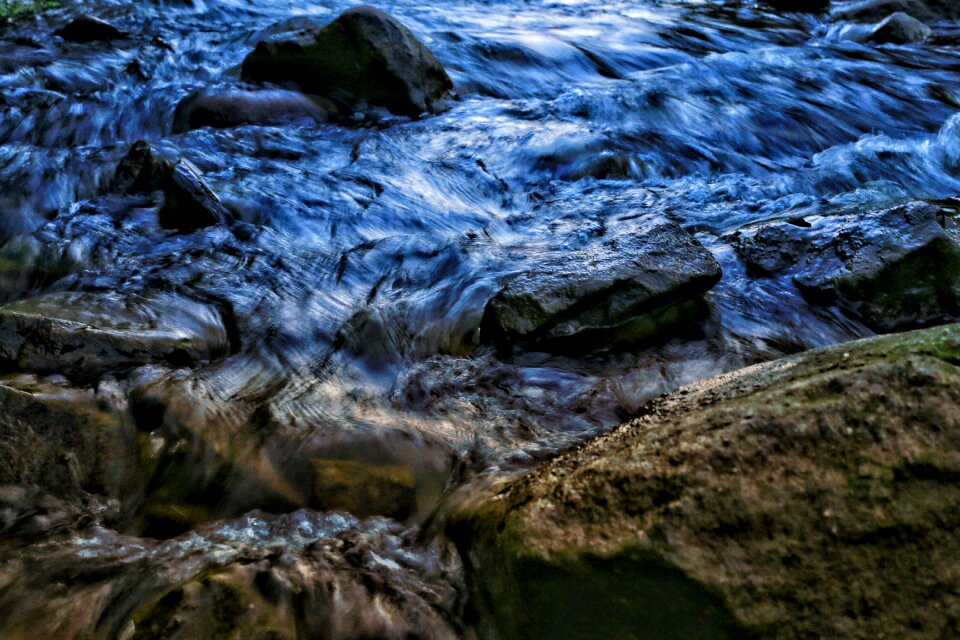 River mountains blue mirror