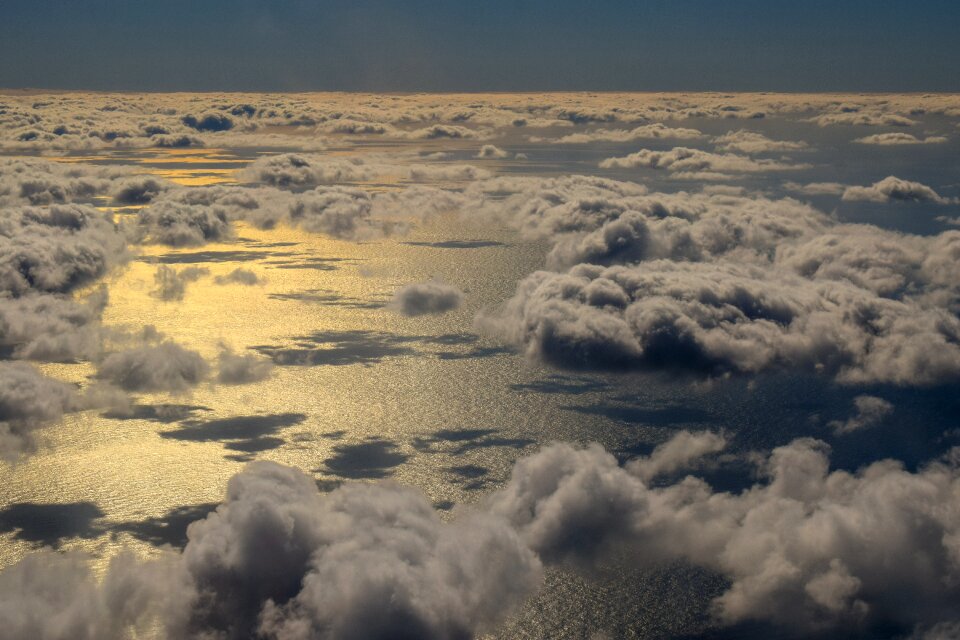 Reflections mirroring sky