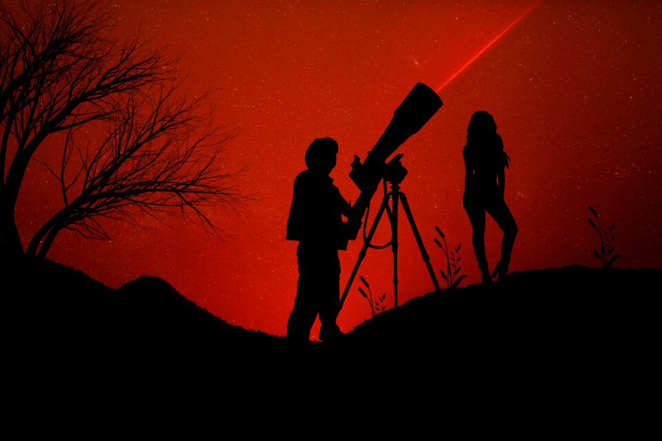 Night silhouette romantic