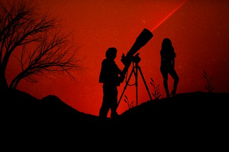 Night silhouette romantic
