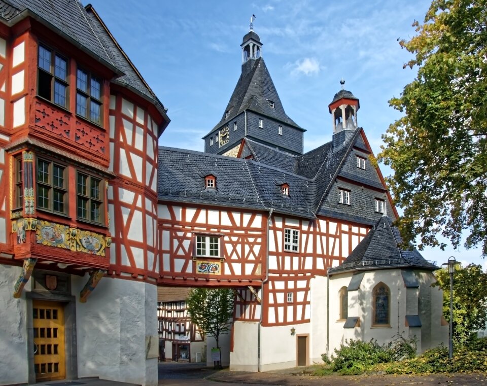 Historic center truss facade