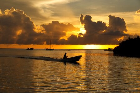 Boat ocean landscape
