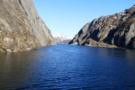 Mountain snow river photo