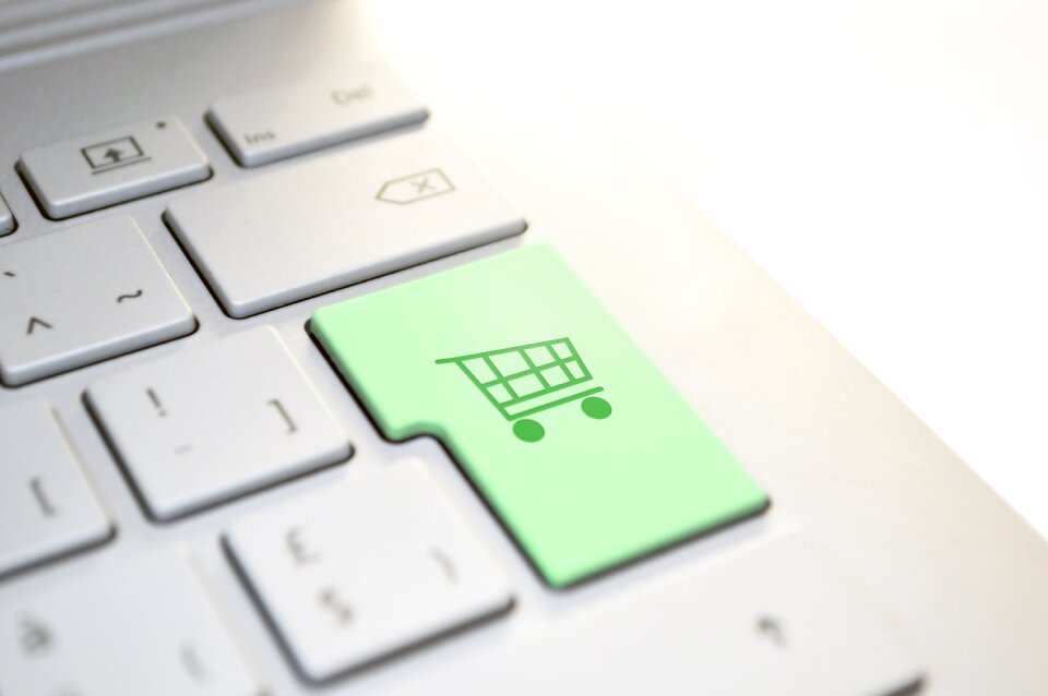 Button shopping cart shop