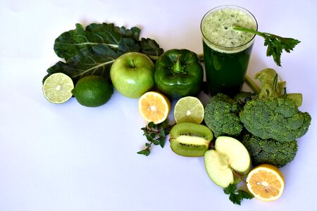 Raw green juice healthy photo
