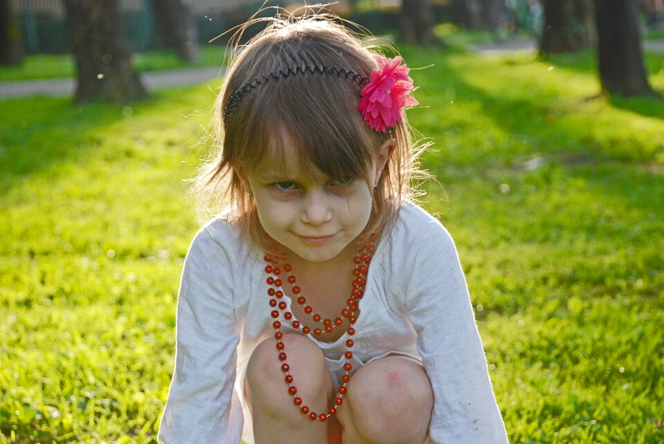Grass lovely girl