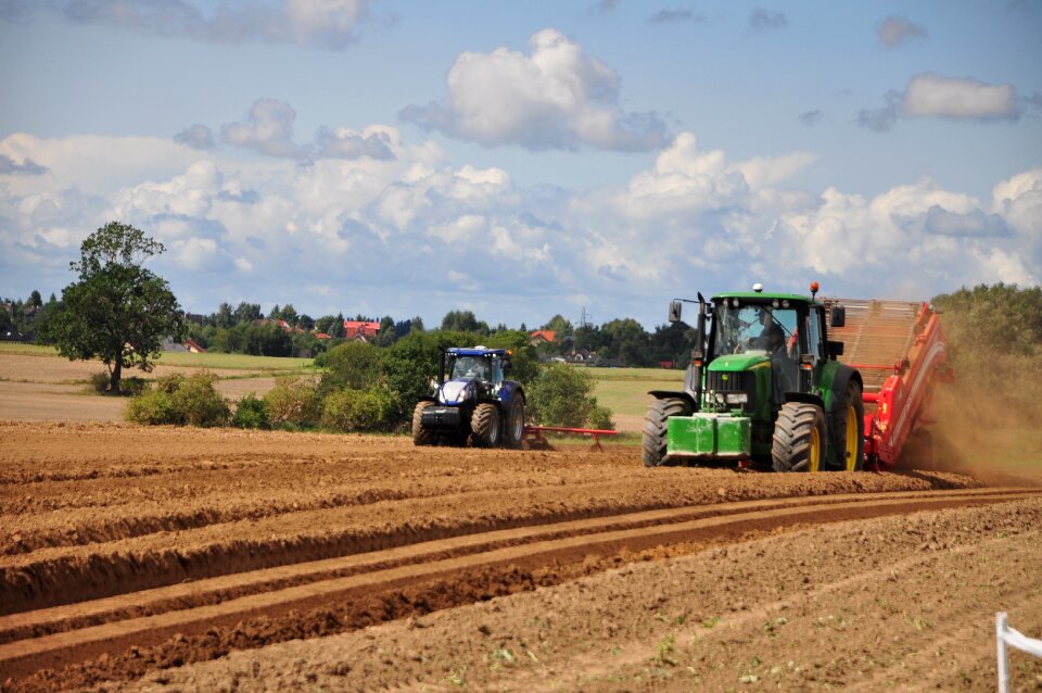 Village farmer tractors