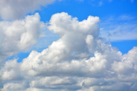 Stratus cirrus cloudy blue sky photo