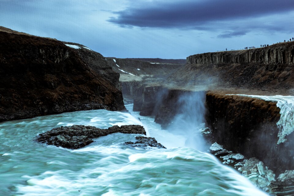 Long exposure water blue waterfall