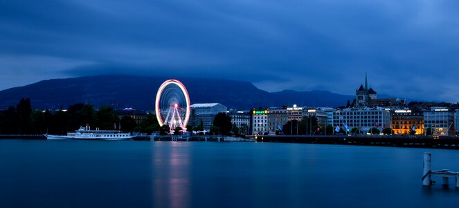 Switzerland ship mountains