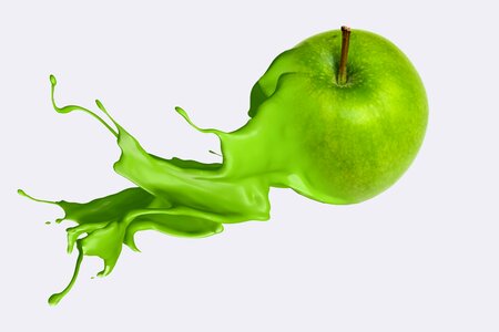 Apple splash green green apple creative art