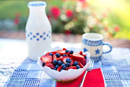 Red white and blue strawberries