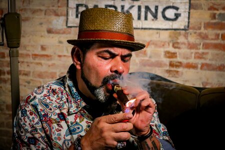 Portrait cigar smoke