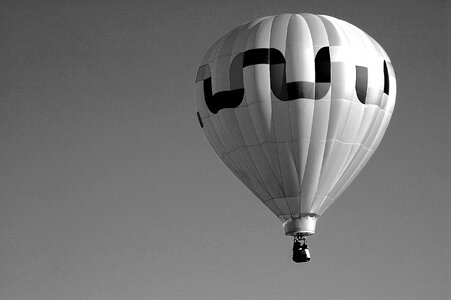 Black and white monochrome flying photo