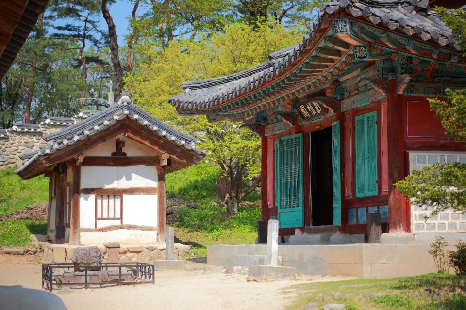 Republic of korea traditional building hanok village