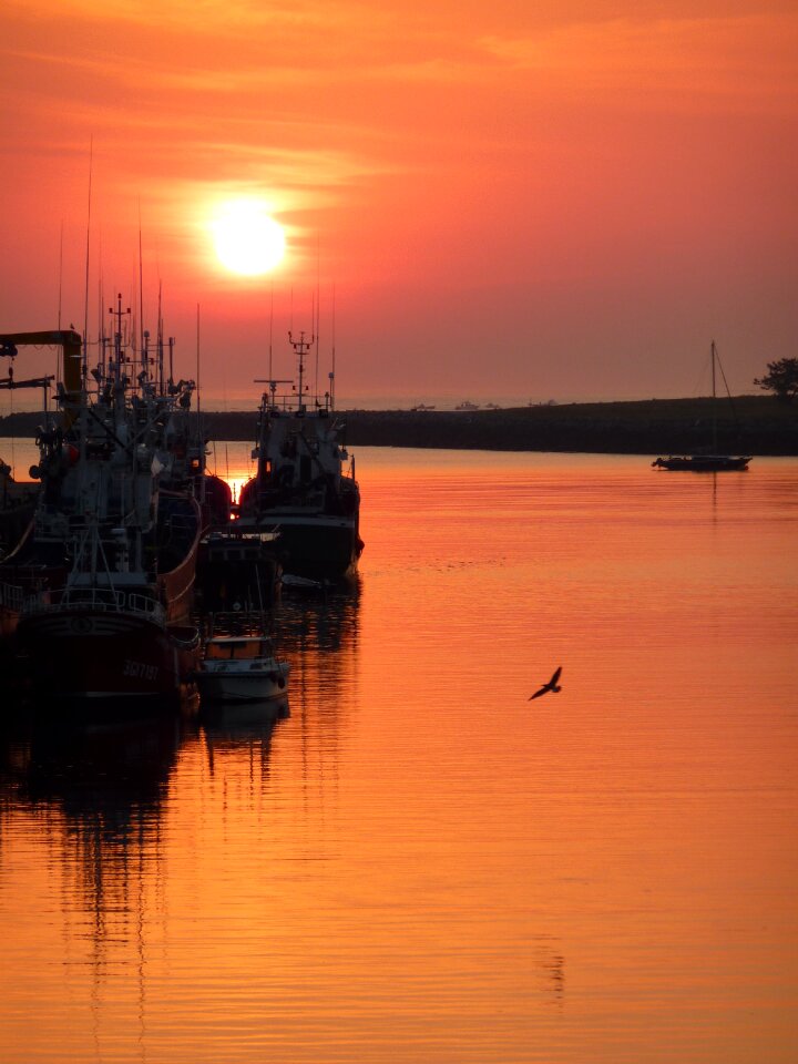 Reflection morning fisherman photo