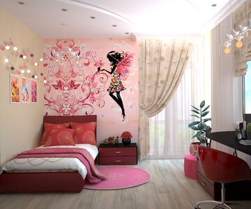 The child's bedroom for princess within