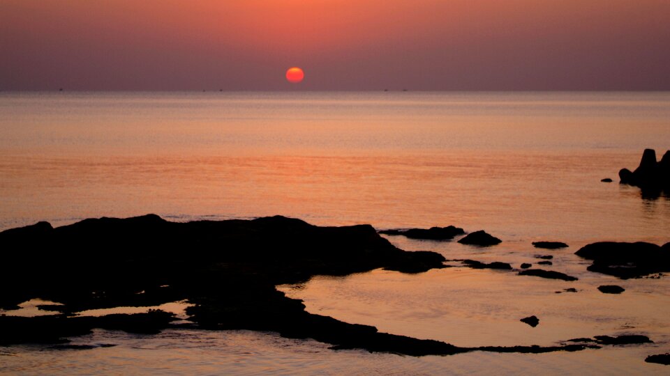 Japan sea beach sunrise