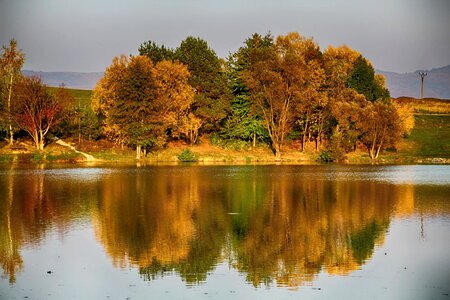 Dam autumn sunset photo