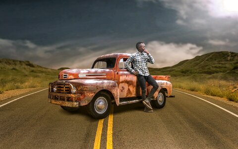 Automobile tar desert photo