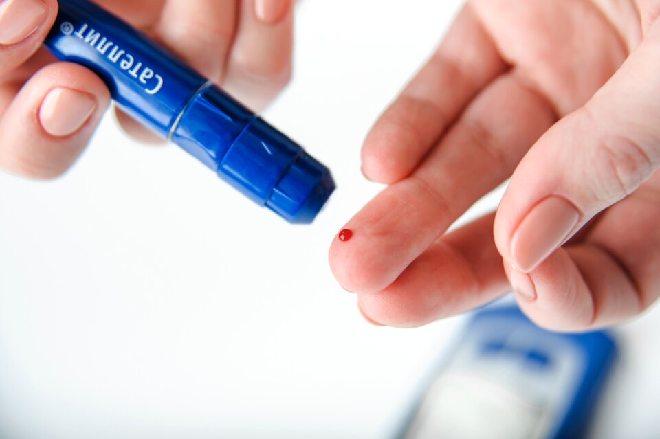 Satellite express pen puncture of a finger