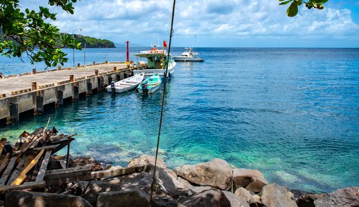 Blue sea blue water st vincent and the grenadines