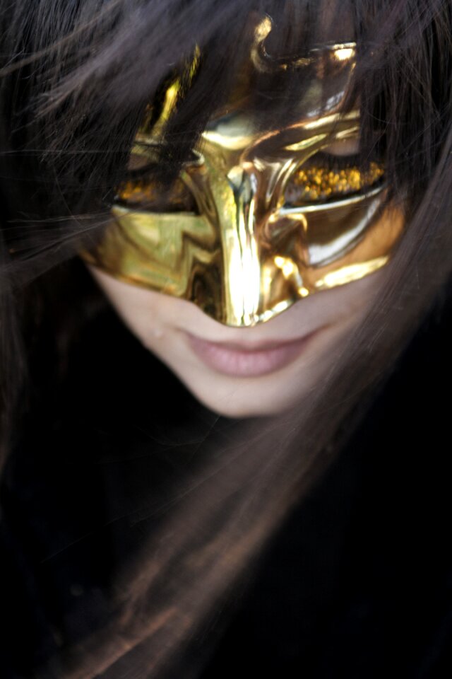 Hidden girl portrait